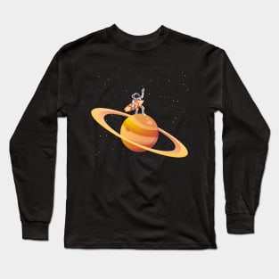 Space With Surfing Long Sleeve T-Shirt